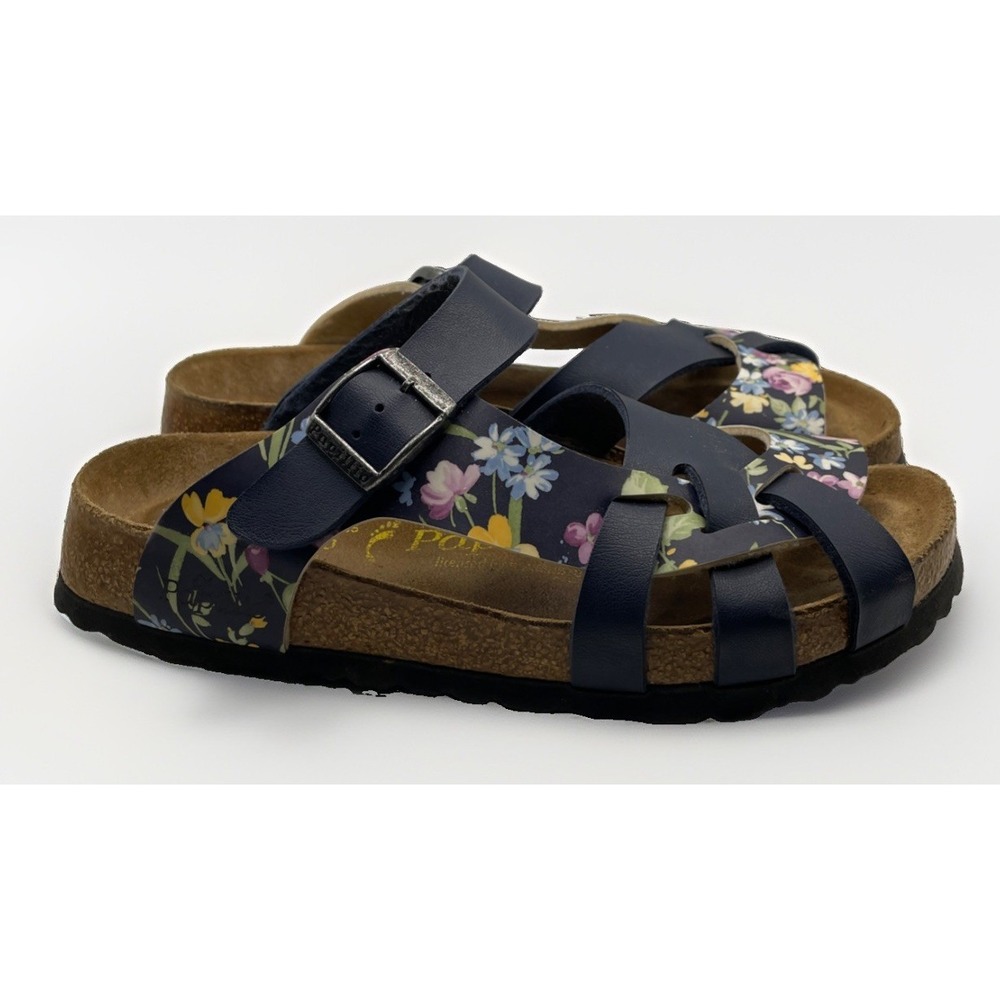 Birkenstock Papillio Pisa Blue Floral Slip On Sandals Women's 5.5/36